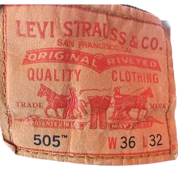 Levis 505 Blue Jeans Men's size W36 L32 Straight Leg-Red Label - Picture 9 of 9